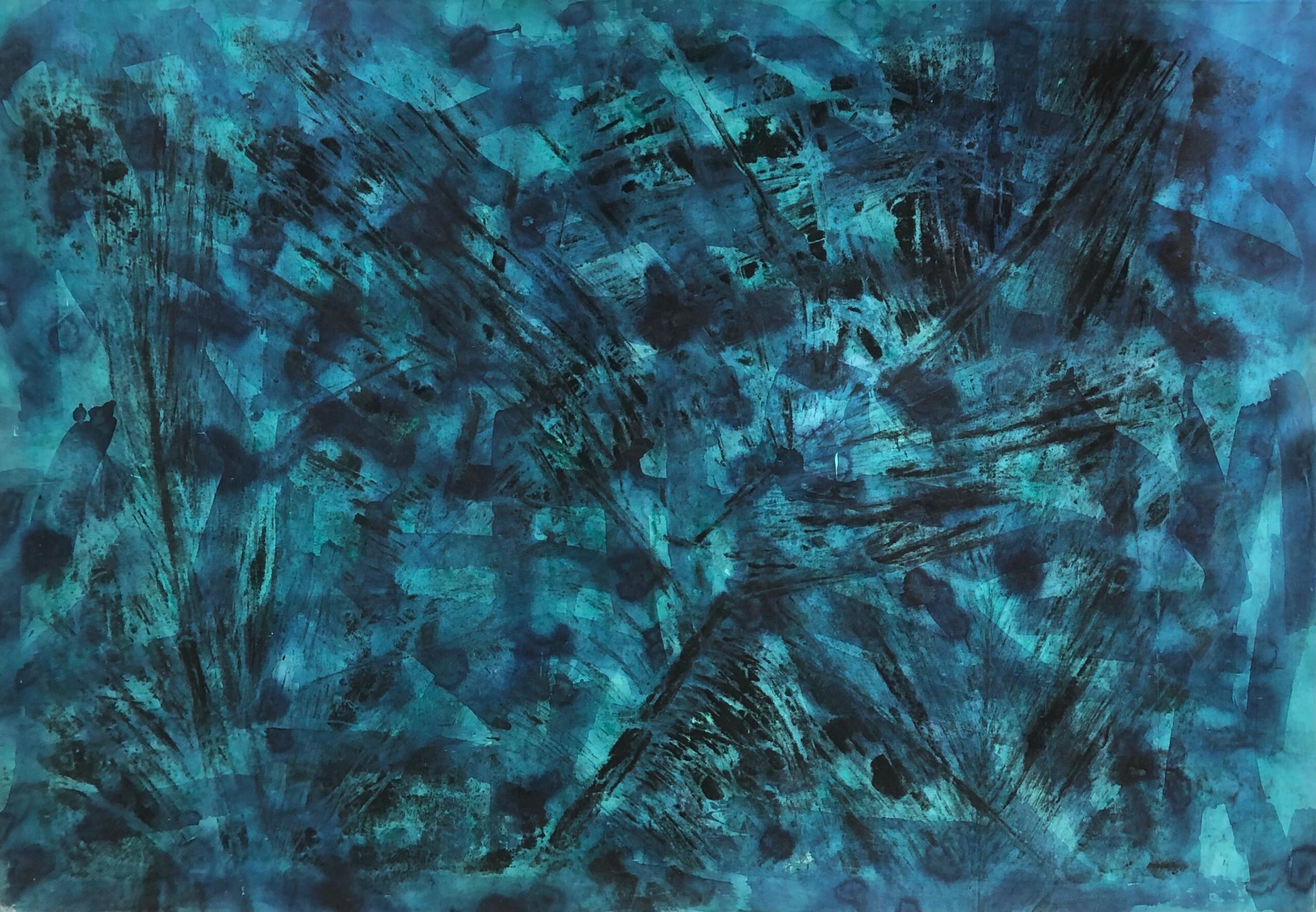 Leandro Serpa_Sem título (BLUEAZUL AR (2))_160x230 cm_Monotipia e pintura sobre lona