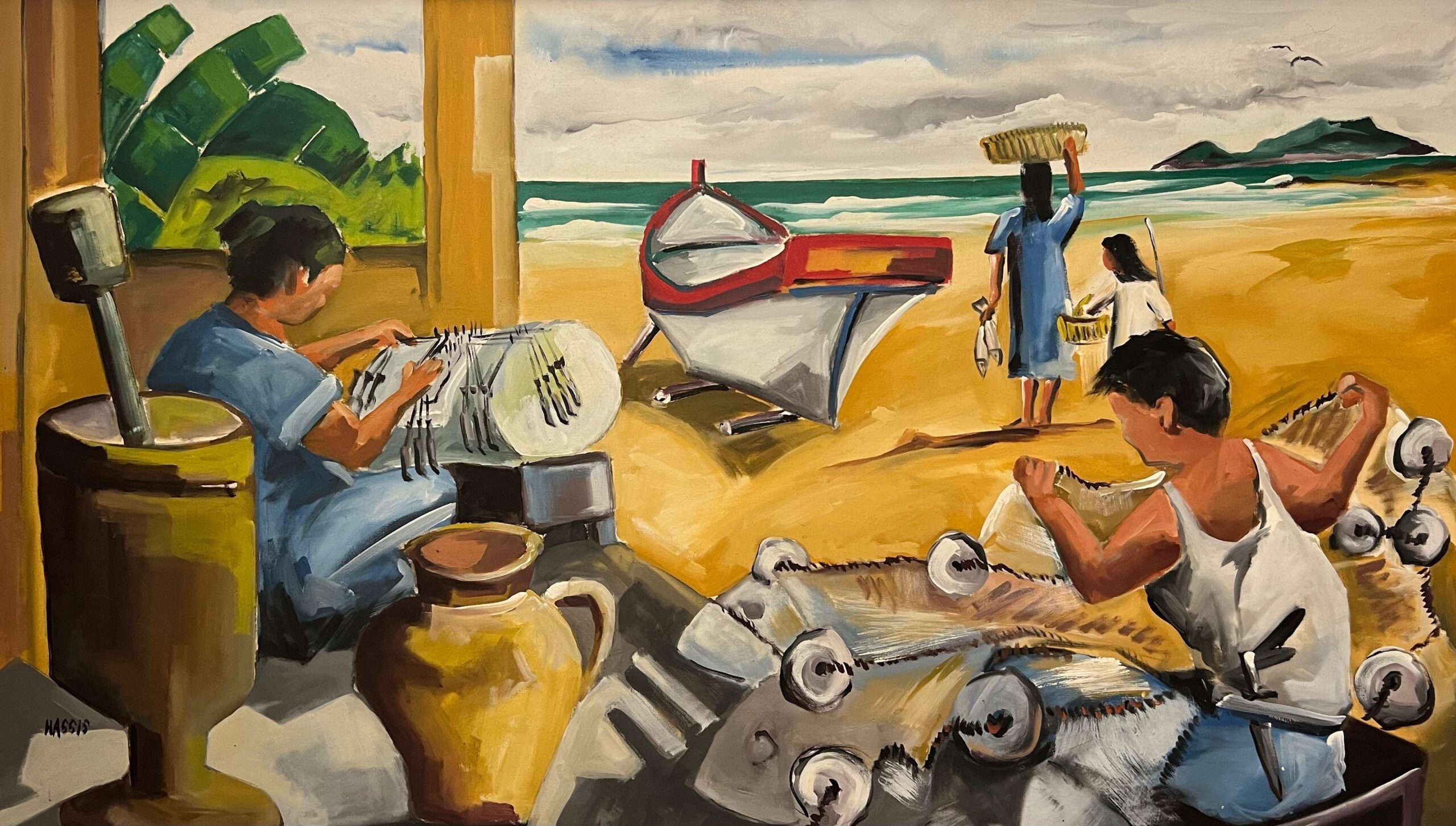 Hassis_Sem títlo - Rendeira e pesacador_AST_114x195 cm_1992